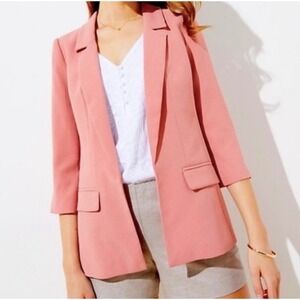 Loft‎ Women's Blazer Size 8 Three Quarter Sleeve Pink Career Jacket NWT $109